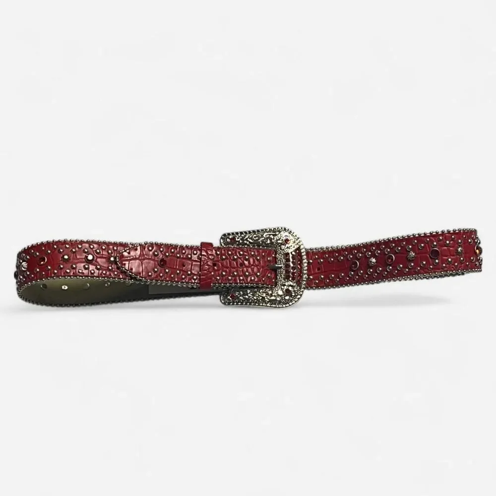 Lulu Women's Red and Burgundy Belt